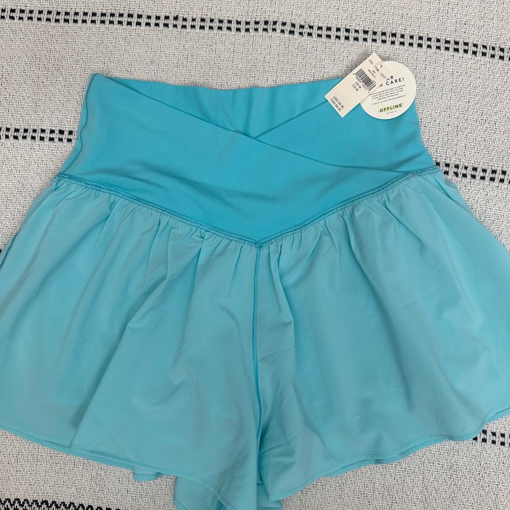 Aerie Blue Skort Shorts with Flowy Design